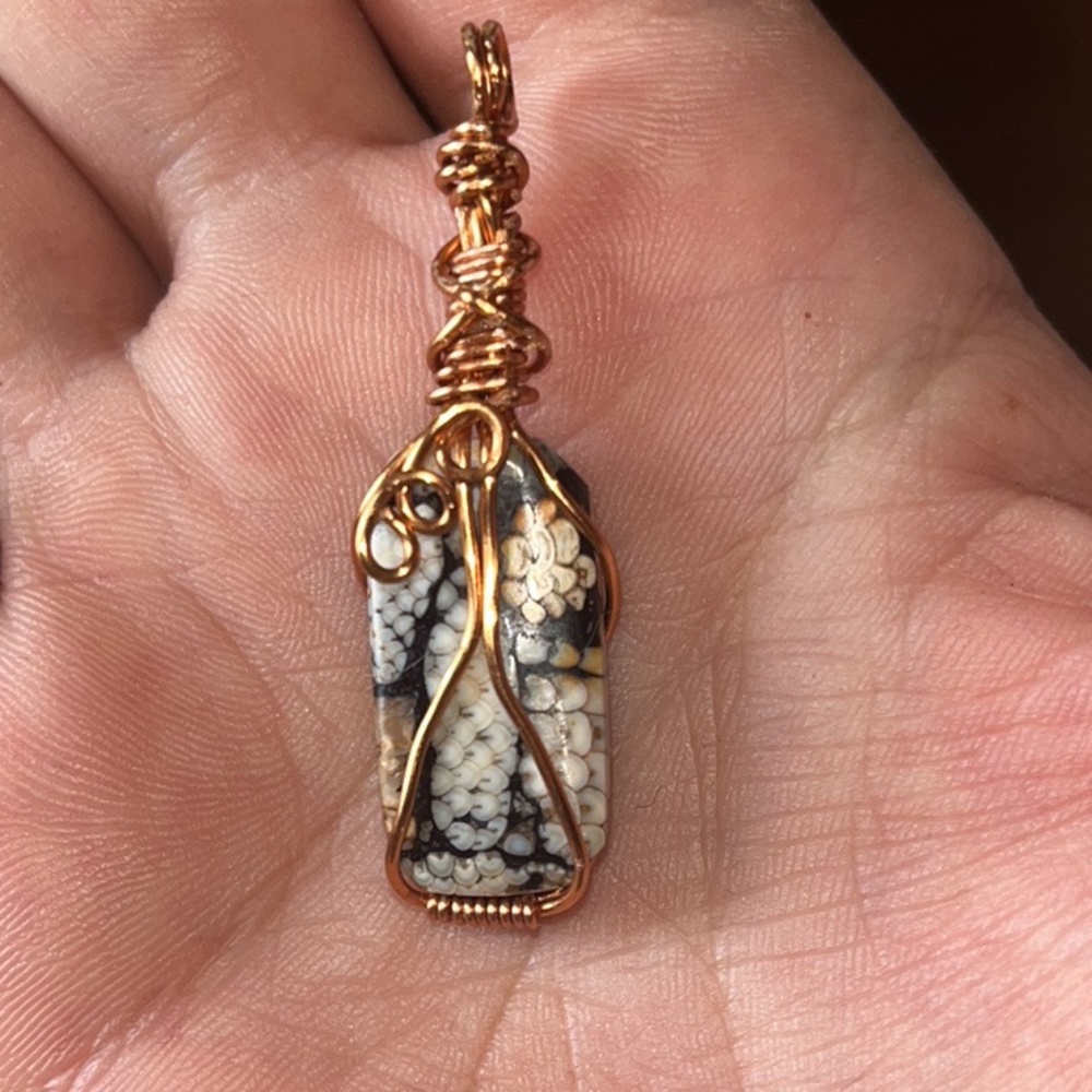 Snake skin obsidian pendant